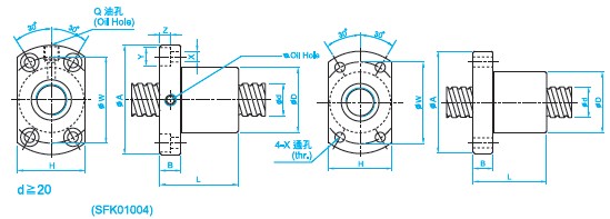 SFK1602滾珠絲杠圖 SFK1602滾珠絲杠圖
